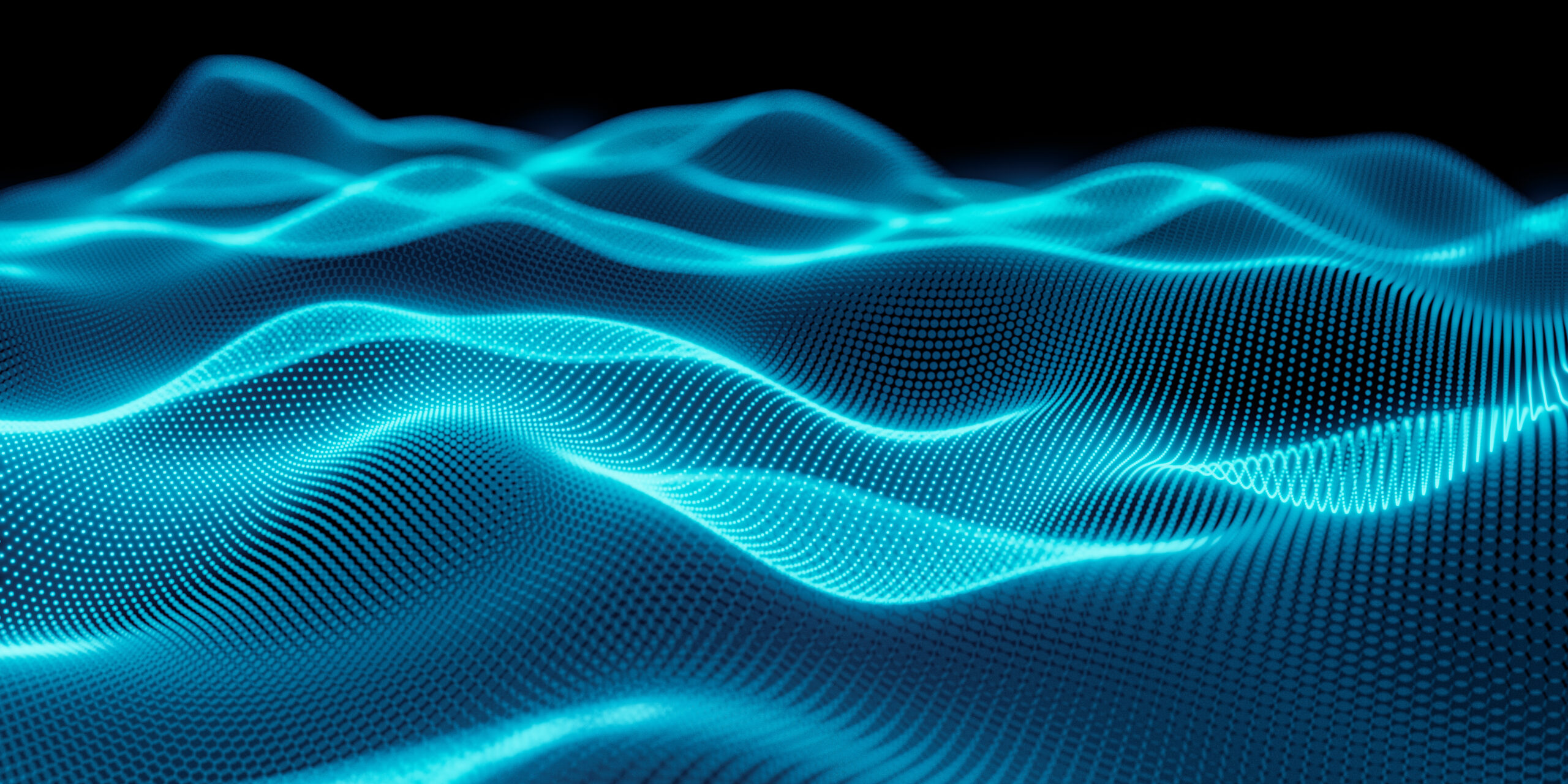 abstract blue tech background with digital dot waves
